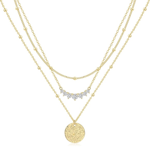NEW 14K Gold plated Elegant Gold Layered Necklace